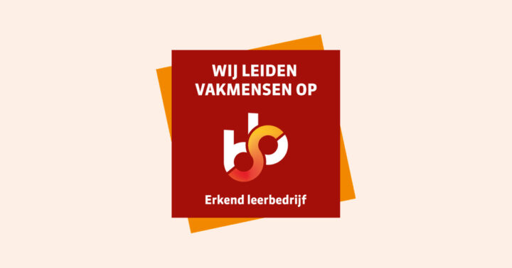 Beeldmerk van SBB met de tekst Wij leiden vakmensen op en Erkend leerbedrijf